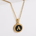 Wholesale black stainless steel gold-plated letter necklace JDC-NE-Aimi014 Necklaces 爱米萝 A Wholesale Jewelry JoyasDeChina Joyas De China