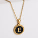 Wholesale black stainless steel gold-plated letter necklace JDC-NE-Aimi014 Necklaces 爱米萝 E Wholesale Jewelry JoyasDeChina Joyas De China