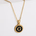 Wholesale black stainless steel gold-plated letter necklace JDC-NE-Aimi014 Necklaces 爱米萝 G Wholesale Jewelry JoyasDeChina Joyas De China
