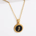Wholesale black stainless steel gold-plated letter necklace JDC-NE-Aimi014 Necklaces 爱米萝 J Wholesale Jewelry JoyasDeChina Joyas De China