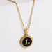 Wholesale black stainless steel gold-plated letter necklace JDC-NE-Aimi014 Necklaces 爱米萝 L Wholesale Jewelry JoyasDeChina Joyas De China