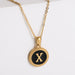 Wholesale black stainless steel gold-plated letter necklace JDC-NE-Aimi014 Necklaces 爱米萝 X Wholesale Jewelry JoyasDeChina Joyas De China