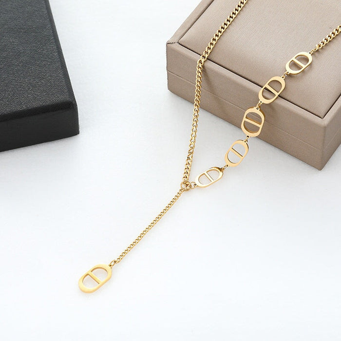 Wholesale Black Swan 18k Rose Gold Titanium Steel Necklace(F)JDC-NE-Kucai009 necklaces 酷彩 Wholesale Jewelry JoyasDeChina Joyas De China