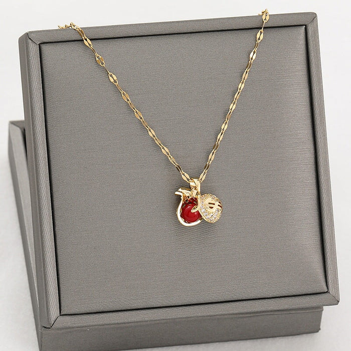 Wholesale Black Swan 18k Rose Gold Titanium Steel Necklace(F)JDC-NE-Kucai012 necklaces 酷彩 86 red purse Wholesale Jewelry JoyasDeChina Joyas De China