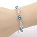 Wholesale Blue Crystal Copper Silver Plated Bracelet JDC-BT-Ffei006 Bracelet 菲菲 Wholesale Jewelry JoyasDeChina Joyas De China