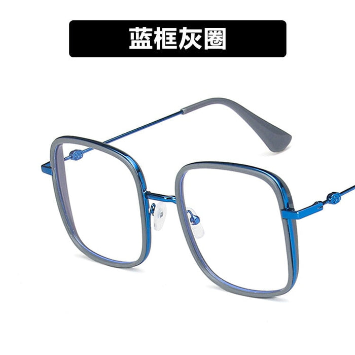 Wholesale Blue Light Blocking Metal Square Glasses Frames JDC-SG-PLS018 Sunglasses 普琳丝 blue grey / Wholesale Jewelry JoyasDeChina Joyas De China