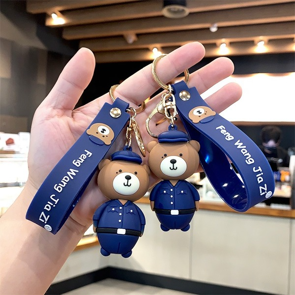 Wholesale blue pvc bear keychain JDC-KC-Aolong009 Keychains 傲龙 Wholesale Jewelry JoyasDeChina Joyas De China