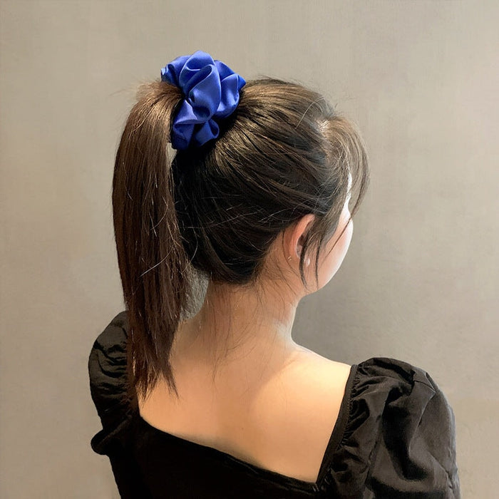 Wholesale blue silk hair ring JDC-HS-h412 Hair Scrunchies 妙德 Wholesale Jewelry JoyasDeChina Joyas De China