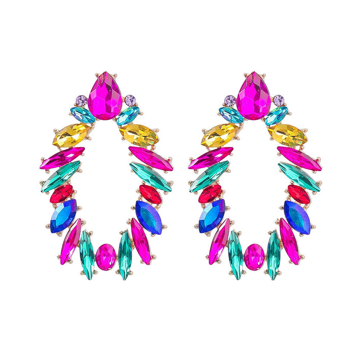 Wholesale bohemian style alloy rhinestone earrings JDC-ES-JL916 Earrings 氿乐 colored Wholesale Jewelry JoyasDeChina Joyas De China