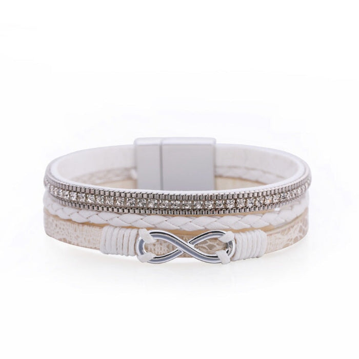 Wholesale Boho Rhinestone Braided Leather Bracelet JDC-BT-DHJ008 Bracelet 邓会君 SZ00218-4 Wholesale Jewelry JoyasDeChina Joyas De China