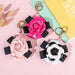 Wholesale Bow PU Leather Small Mirror Camellia Keychain MOQ≥2 JDC-KC-BenX003 Keychains 本勋 Wholesale Jewelry JoyasDeChina Joyas De China