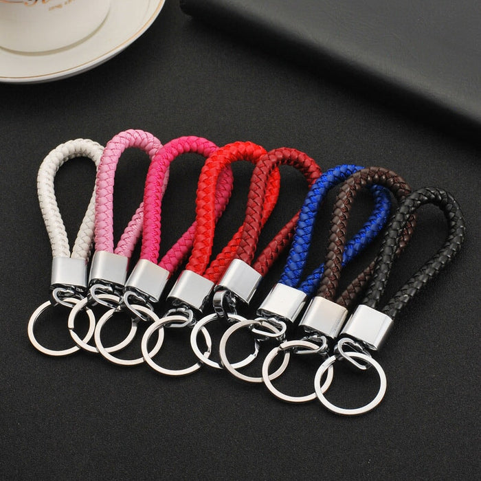 Wholesale Braided Leather Cord Car Metal Lanyard Keychain MOQ≥2 JDC-KC-XinS001 Keychains 新尚 Wholesale Jewelry JoyasDeChina Joyas De China