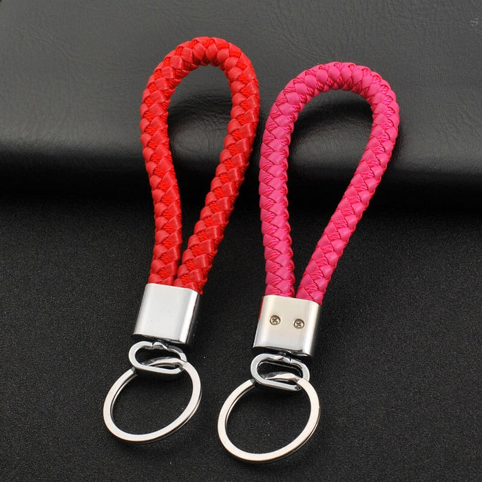 Wholesale Braided Leather Cord Car Metal Lanyard Keychain MOQ≥2 JDC-KC-XinS001 Keychains 新尚 Wholesale Jewelry JoyasDeChina Joyas De China