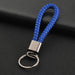 Wholesale Braided Leather Cord Car Metal Lanyard Keychain MOQ≥2 JDC-KC-XinS001 Keychains 新尚 Gunmetal Ring blue OPP bag Wholesale Jewelry JoyasDeChina Joyas De China