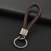 Wholesale Braided Leather Cord Car Metal Lanyard Keychain MOQ≥2 JDC-KC-XinS001 Keychains 新尚 Gunmetal Ring brown OPP bag Wholesale Jewelry JoyasDeChina Joyas De China