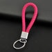 Wholesale Braided Leather Cord Car Metal Lanyard Keychain MOQ≥2 JDC-KC-XinS001 Keychains 新尚 silver circle rose red OPP bag Wholesale Jewelry JoyasDeChina Joyas De China