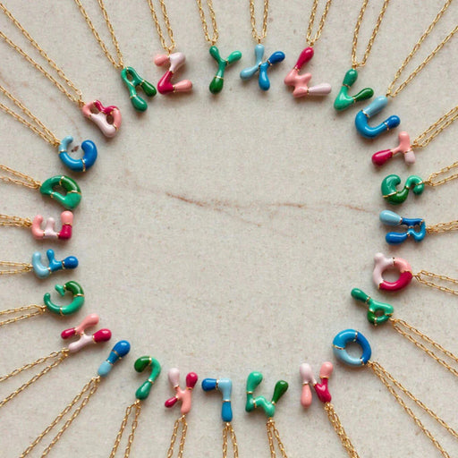 Wholesale brass epoxy capsule bubble balloon 26 English letters necklace colorful pink necklace Pendant JoyasDeChina Wholesale Jewelry JoyasDeChina Joyas De China