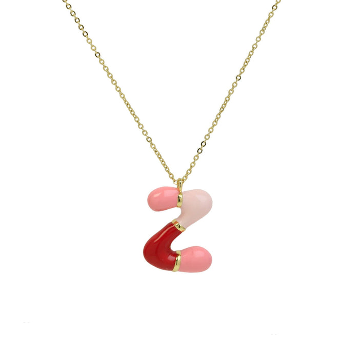 Wholesale brass epoxy capsule bubble balloon 26 English letters necklace colorful pink necklace Pendant JoyasDeChina Necklace Z Wholesale Jewelry JoyasDeChina Joyas De China