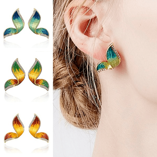 Wholesale Bright Butterfly Early Spring Rhinestone Earrings JDC-ES-GM003 Earrings 冈麦 Wholesale Jewelry JoyasDeChina Joyas De China