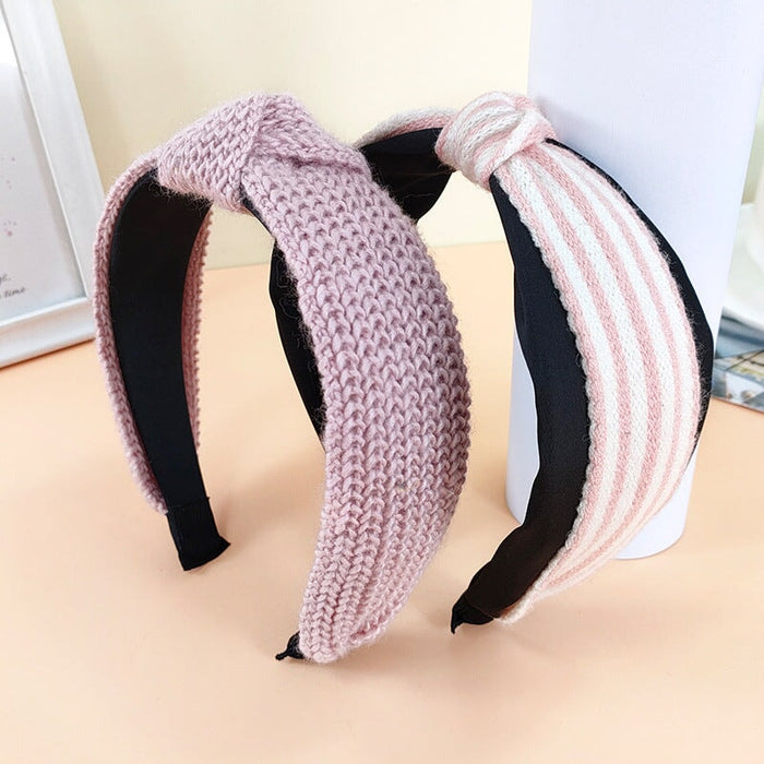 Wholesale Broad Brim Fabric Knit Leather Headband JDC-HD-O388 Headband 潮炫 Wholesale Jewelry JoyasDeChina Joyas De China