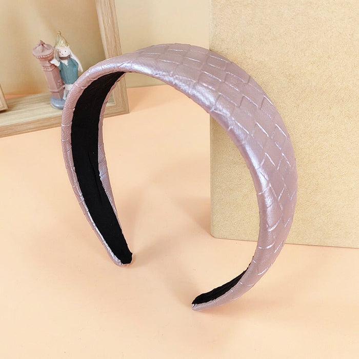 Wholesale Broad Brim Fabric Knit Leather Headband JDC-HD-O388 Headband 潮炫 D Wholesale Jewelry JoyasDeChina Joyas De China