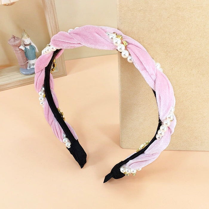 Wholesale Broad Brim Fabric Knit Leather Headband JDC-HD-O388 Headband 潮炫 G Wholesale Jewelry JoyasDeChina Joyas De China
