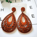 Wholesale Brown Wood Drop Earrings MOQ≥2 JDC-ES-AnX009 Earrings 安修 Wholesale Jewelry JoyasDeChina Joyas De China