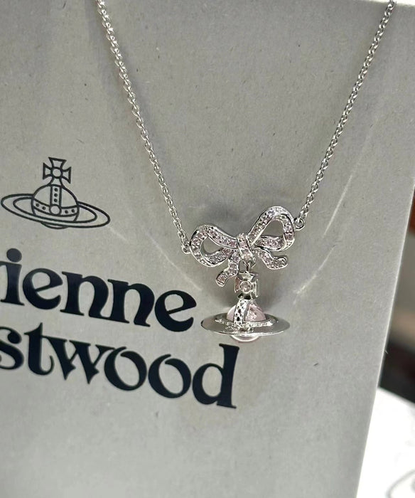 Wholesale Butterfly Powder Planet Necklace Pink Diamond Clavicle Chain Earrings Necklace Niche Joker Necklaces JoyasDeChina Pink diamond pink ball butterfly chains on both sides (necklace) Wholesale Jewelry JoyasDeChina Joyas De China