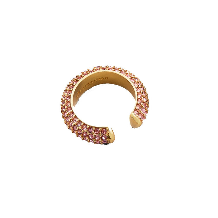 Wholesale C Shape Hoop Rhinestone Set Alloy Zircon Earrings JDC-ES-Ruol001 Earrings 若龙 20042 pink A12-4-4-5 Wholesale Jewelry JoyasDeChina Joyas De China
