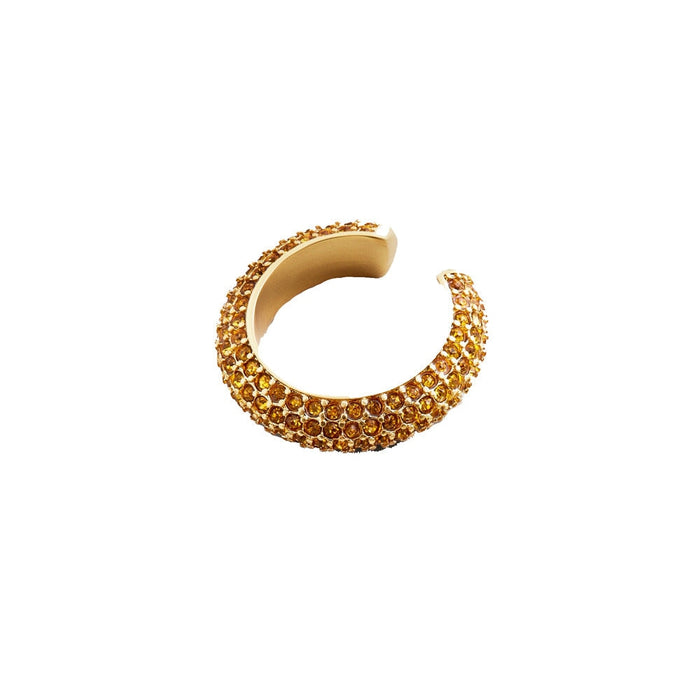 Wholesale C Shape Hoop Rhinestone Set Alloy Zircon Earrings JDC-ES-Ruol001 Earrings 若龙 20042 Yellow A12-4-4-6 Wholesale Jewelry JoyasDeChina Joyas De China