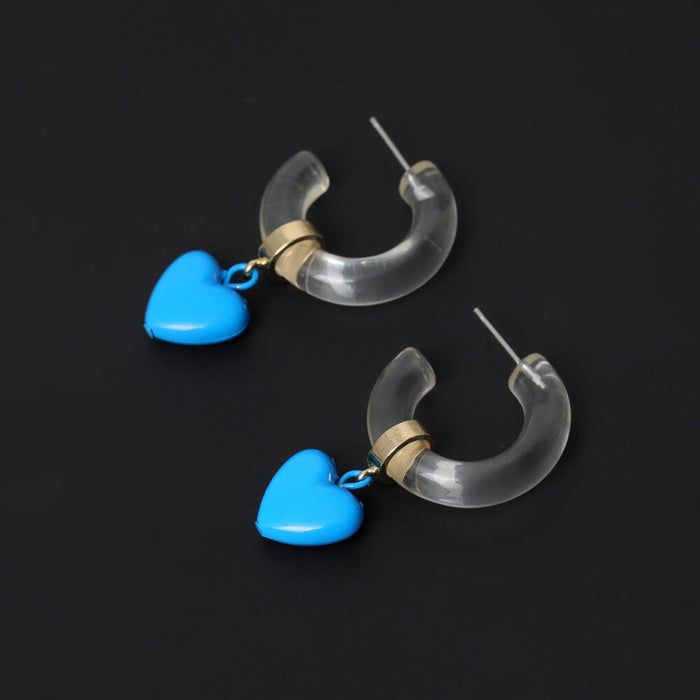 Wholesale C Shape Hoop Rhinestone Set Alloy Zircon Earrings JDC-ES-Ruol001 Earrings 若龙 20196 blue a11-2-2-4 Wholesale Jewelry JoyasDeChina Joyas De China
