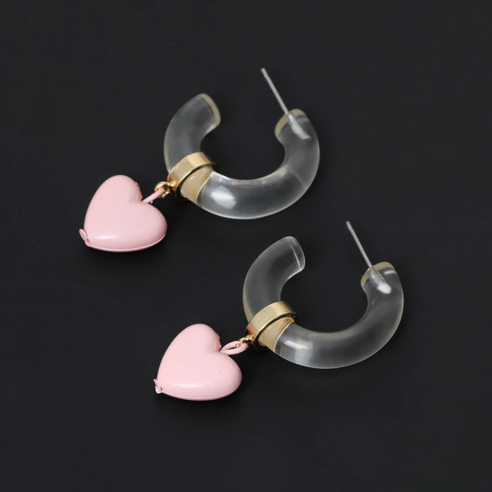Wholesale C Shape Hoop Rhinestone Set Alloy Zircon Earrings JDC-ES-Ruol001 Earrings 若龙 20196 Pink A11-2-2-3 Wholesale Jewelry JoyasDeChina Joyas De China