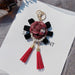 Wholesale Camellia Pearl Alloy Flannel Tassel Keychain JDC-KC-LX047 Keychains 恋希 red Wholesale Jewelry JoyasDeChina Joyas De China