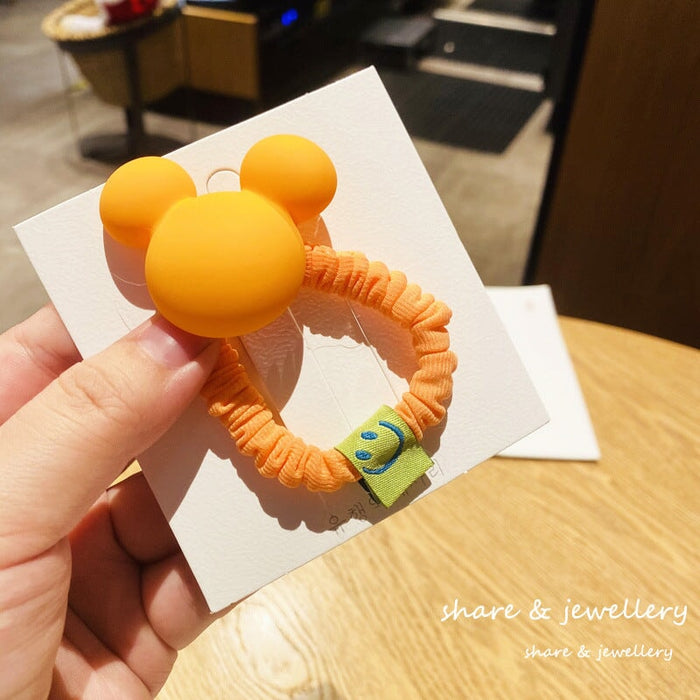 Wholesale candy color smiley face fold leather band (F) JDC-HS-QianY002 Hair Scrunchies 茜月 orange Wholesale Jewelry JoyasDeChina Joyas De China