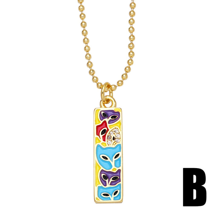 Wholesale cartoon animal color drip oil pendant necklace JDC-NE-AS560 Necklaces 集沛 B Wholesale Jewelry JoyasDeChina Joyas De China