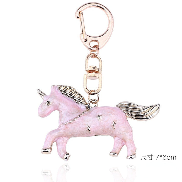 Wholesale Cartoon Color Enamel Pegasus Alloy Keychain JDC-KC-TianG002 Keychains 天高 pink horse Wholesale Jewelry JoyasDeChina Joyas De China