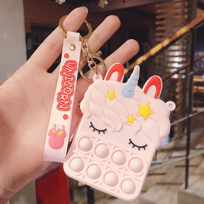 Wholesale Cartoon Decompression Coin Purse Silicone Keychain JDC-KC-FeiRun025 Keychains 飞润 fangx pink Wholesale Jewelry JoyasDeChina Joyas De China