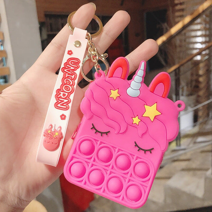 Wholesale Cartoon Decompression Coin Purse Silicone Keychain JDC-KC-FeiRun025 Keychains 飞润 fangx rose red Wholesale Jewelry JoyasDeChina Joyas De China