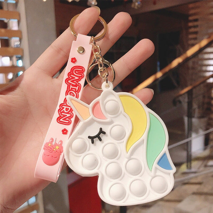 Wholesale Cartoon Decompression Coin Purse Silicone Keychain JDC-KC-FeiRun025 Keychains 飞润 white djs Wholesale Jewelry JoyasDeChina Joyas De China