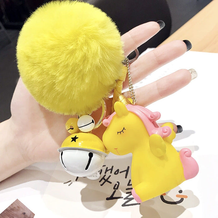 Wholesale cartoon hair ball plastic doll Pom Pom keychain JDC-KC-FeiRun022 Keychains 飞润 Wholesale Jewelry JoyasDeChina Joyas De China