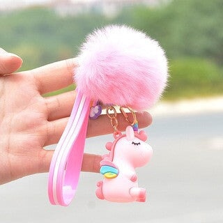 Wholesale cartoon hair ball plastic doll Pom Pom keychain JDC-KC-FeiRun022 Keychains 飞润 Wholesale Jewelry JoyasDeChina Joyas De China