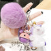 Wholesale cartoon hair ball plastic doll Pom Pom keychain JDC-KC-FeiRun022 Keychains 飞润 purple bell Wholesale Jewelry JoyasDeChina Joyas De China