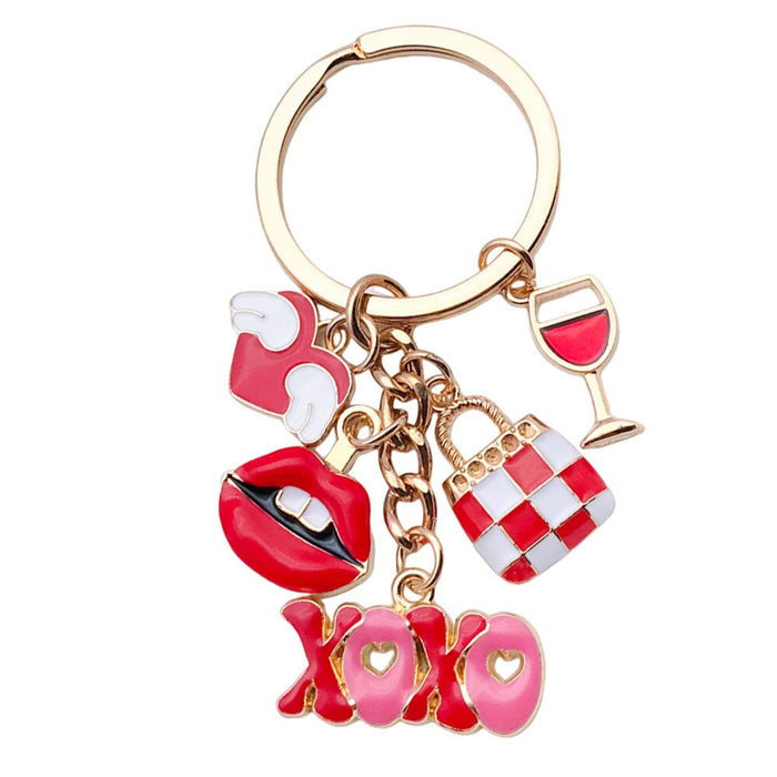 Wholesale Cartoon Oil Dropping Red Love Bag Red Lip Keychain Bag Jewelry Pendant Keychains JoyasDeChina Wholesale Jewelry JoyasDeChina Joyas De China