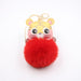 Wholesale Cartoon Tiger Imitation Hair Alloy Hair Ball Pom Pom Keychain JDC-KC-Zuge009 Keychains 祖格 red / Wholesale Jewelry JoyasDeChina Joyas De China