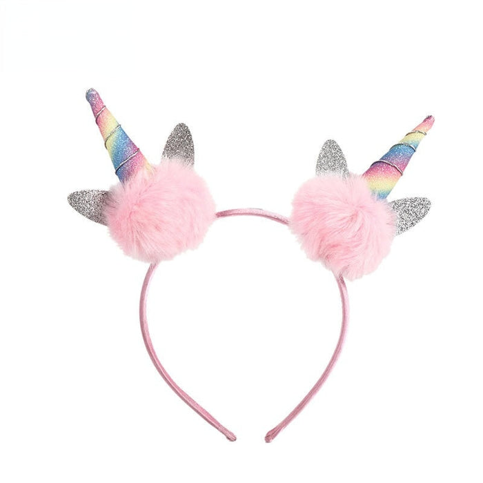 Wholesale cat ears imitation rex rabbit fur children's hair ball headband (F)JDC-HD-PRY001 Headband 彭日耀 pink Wholesale Jewelry JoyasDeChina Joyas De China