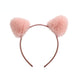 Wholesale cat ears imitation rex rabbit fur children's hair ball headband (F)JDC-HD-PRY001 Headband 彭日耀 sanjiao pink Wholesale Jewelry JoyasDeChina Joyas De China