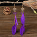 Wholesale Chain Tassel Alloy Boho Feather Earrings JDC-ES-Daiq003 Earrings 黛茜 Wholesale Jewelry JoyasDeChina Joyas De China