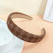 Wholesale checkerboard sponge fabric headband JDC-HD-O381 Headband 潮炫 brown Wholesale Jewelry JoyasDeChina Joyas De China