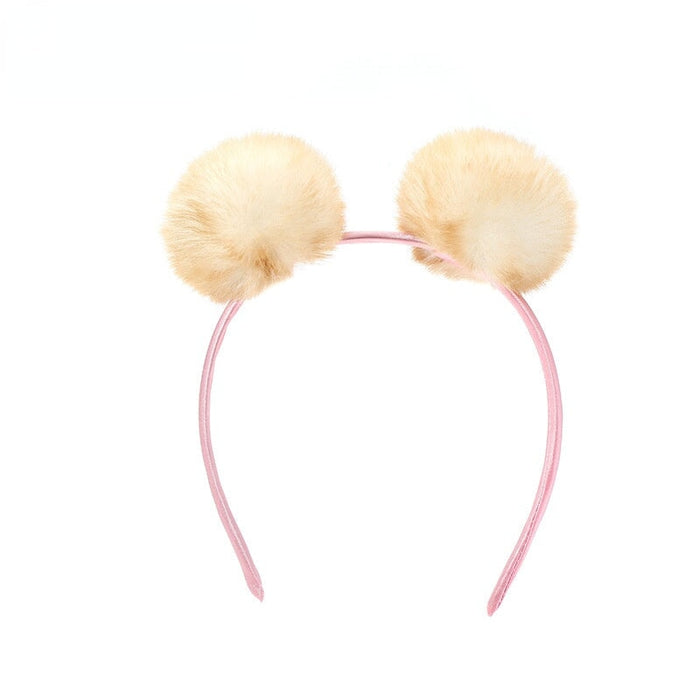 Wholesale Children's Hair Ball Imitation Rex Rabbit Hair Headband (F)JDC-HD-PRY002 Headband 彭日耀 1 Wholesale Jewelry JoyasDeChina Joyas De China