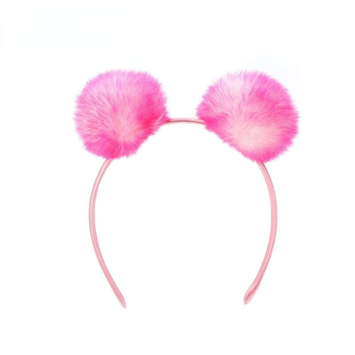 Wholesale Children's Hair Ball Imitation Rex Rabbit Hair Headband (F)JDC-HD-PRY002 Headband 彭日耀 4 Wholesale Jewelry JoyasDeChina Joyas De China